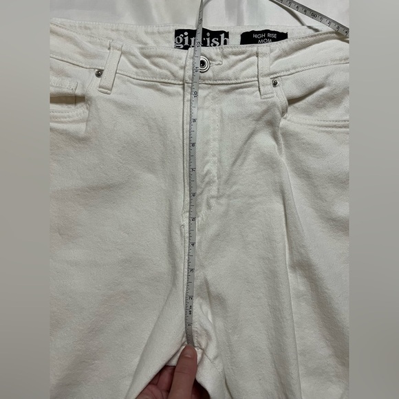 Girlish White High Rise Mom Fit Distressed Jeans - Picture 11 of 13